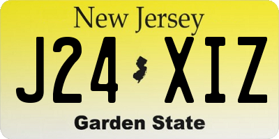 NJ license plate J24XIZ