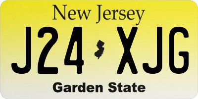 NJ license plate J24XJG