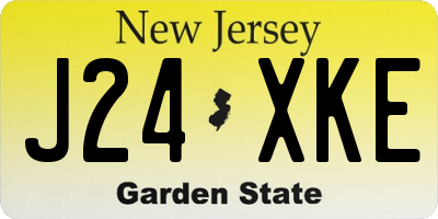 NJ license plate J24XKE