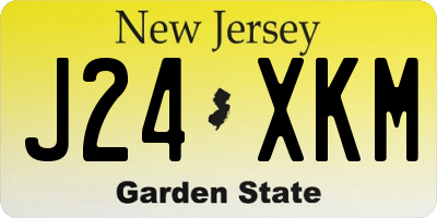 NJ license plate J24XKM