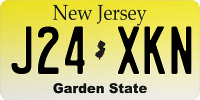 NJ license plate J24XKN