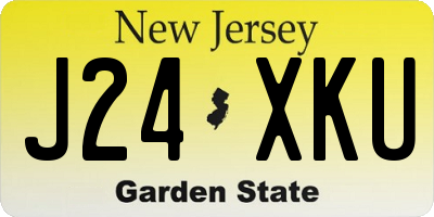 NJ license plate J24XKU