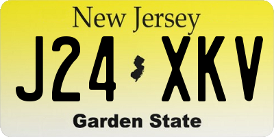 NJ license plate J24XKV