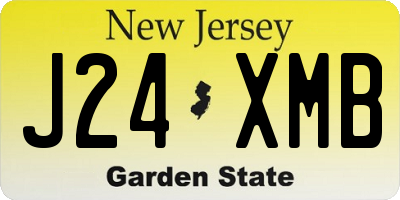 NJ license plate J24XMB