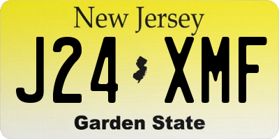 NJ license plate J24XMF