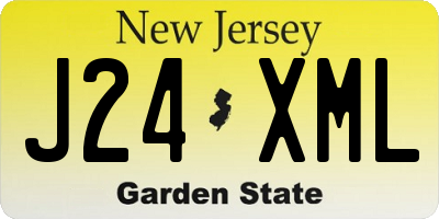 NJ license plate J24XML