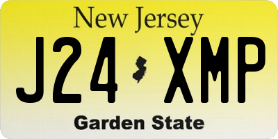 NJ license plate J24XMP
