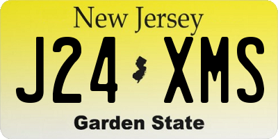 NJ license plate J24XMS