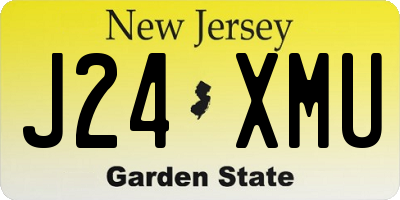 NJ license plate J24XMU