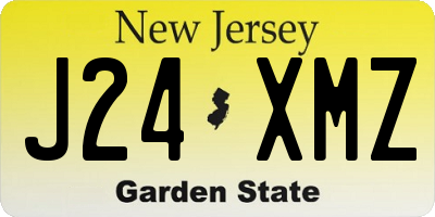 NJ license plate J24XMZ