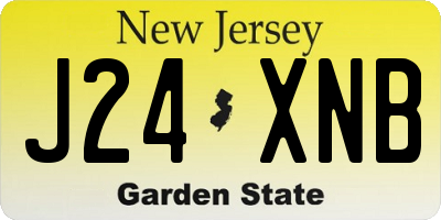 NJ license plate J24XNB