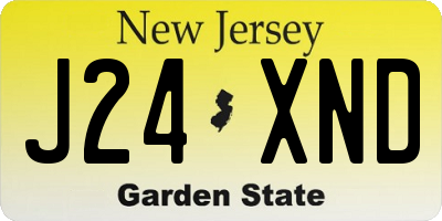 NJ license plate J24XND