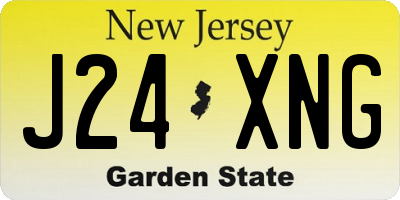 NJ license plate J24XNG