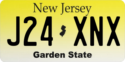 NJ license plate J24XNX