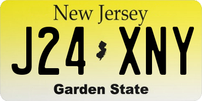 NJ license plate J24XNY
