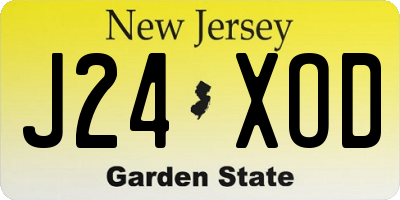 NJ license plate J24XOD
