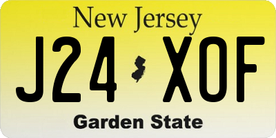 NJ license plate J24XOF