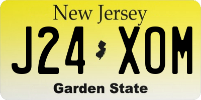 NJ license plate J24XOM