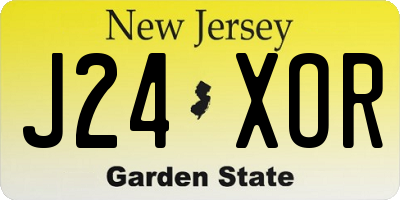 NJ license plate J24XOR