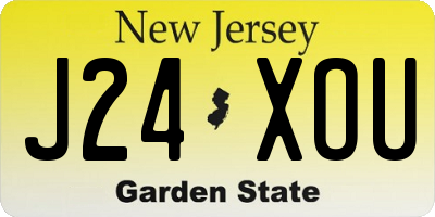 NJ license plate J24XOU