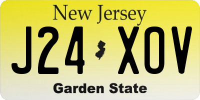 NJ license plate J24XOV