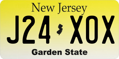 NJ license plate J24XOX