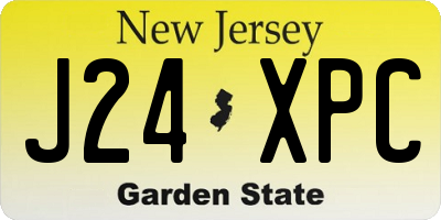 NJ license plate J24XPC