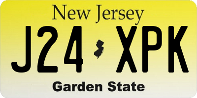 NJ license plate J24XPK