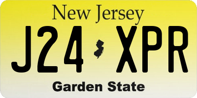 NJ license plate J24XPR
