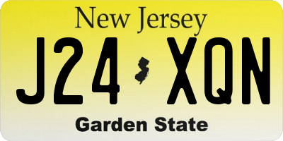 NJ license plate J24XQN