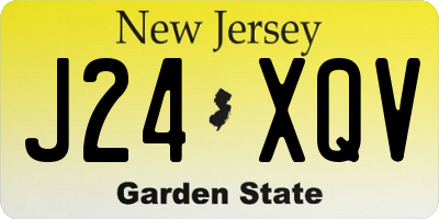 NJ license plate J24XQV