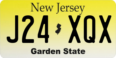 NJ license plate J24XQX