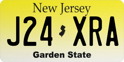 NJ license plate J24XRA