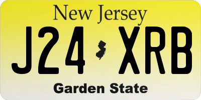 NJ license plate J24XRB