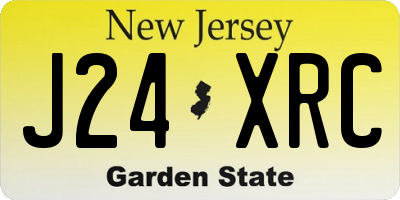 NJ license plate J24XRC