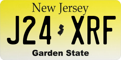 NJ license plate J24XRF