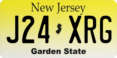 NJ license plate J24XRG