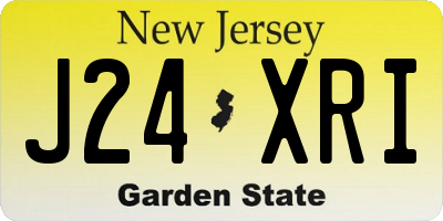 NJ license plate J24XRI