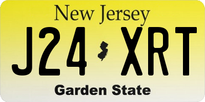 NJ license plate J24XRT