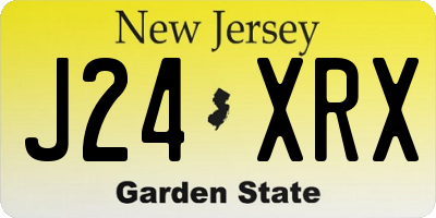 NJ license plate J24XRX
