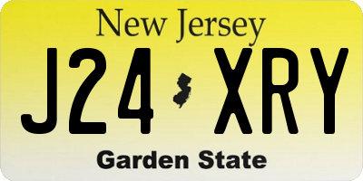 NJ license plate J24XRY