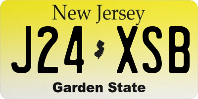 NJ license plate J24XSB
