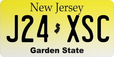 NJ license plate J24XSC