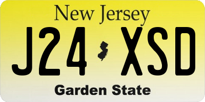 NJ license plate J24XSD
