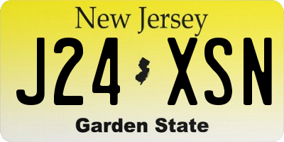NJ license plate J24XSN