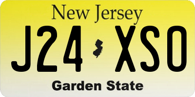 NJ license plate J24XSO