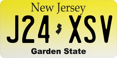 NJ license plate J24XSV