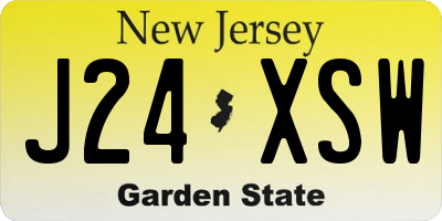 NJ license plate J24XSW