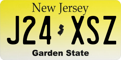 NJ license plate J24XSZ