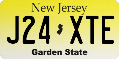 NJ license plate J24XTE